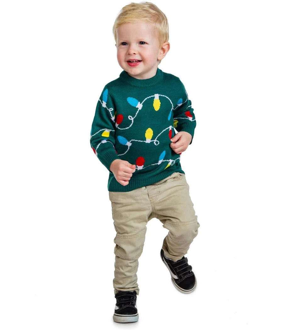 Baby Green Christmas Lights Sweater